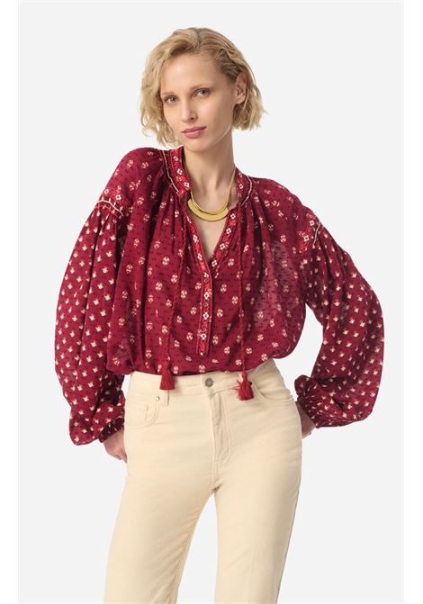 Blusa Vanessa Bruno Grazia in Misto Viscosa con Stampa Esclusiva - Blu Notte Vanessa Bruno | Bluse | 6EVA29-V09859559